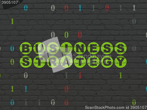 Image of Finance concept: Business Strategy on wall background