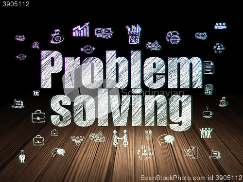 Image of Finance concept: Problem Solving in grunge dark room