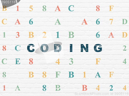 Image of Software concept: Coding on wall background