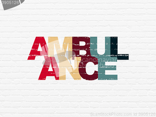 Image of Health concept: Ambulance on wall background