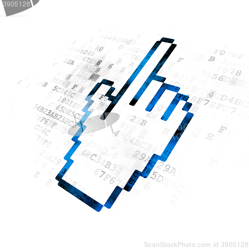 Image of Social network concept: Mouse Cursor on Digital background