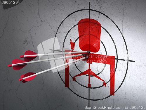 Image of Business concept: arrows in Office target on wall background