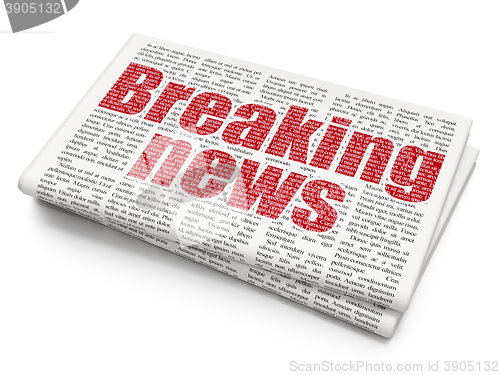Image of News concept: Breaking News on Newspaper background