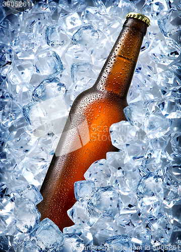 Image of Brown bottle in ice