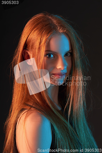 Image of Fashion portrait of beautiful red haired girl