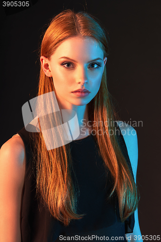 Image of Fashion portrait of beautiful red haired girl