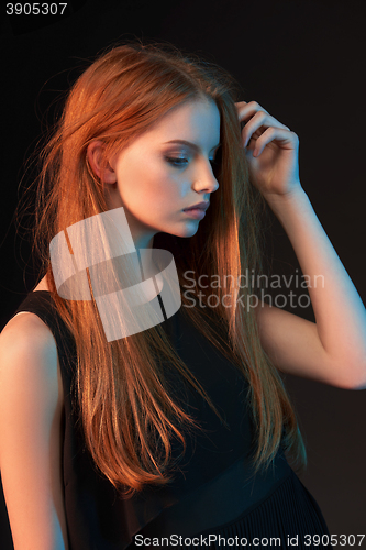Image of Fashion portrait of beautiful red haired girl