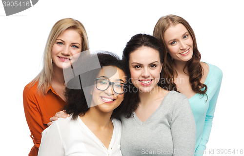 Image of group of happy different women in casual clothes