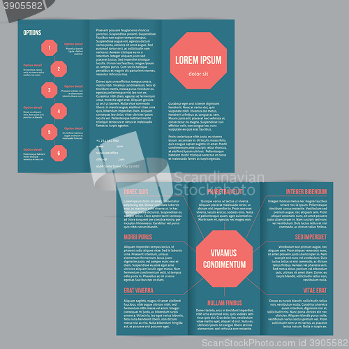 Image of Tri-fold flyer brochure template with red dots
