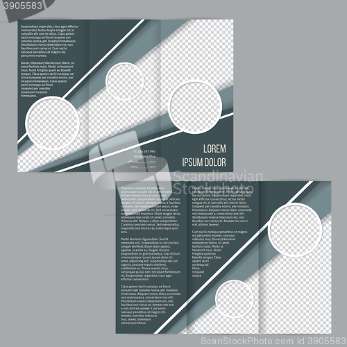 Image of Tri-fold flyer brochure template with green stripes