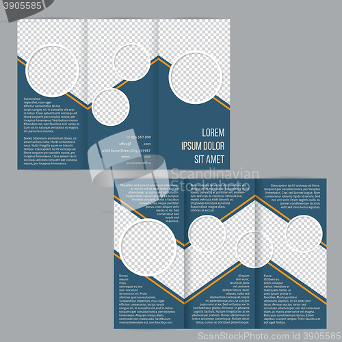 Image of Blue tri-fold flyer brochure template