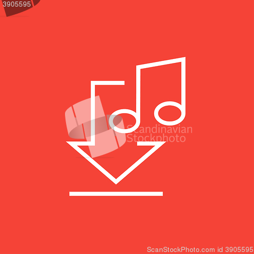 Image of Download music line icon.