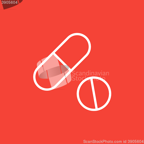 Image of Pills line icon.