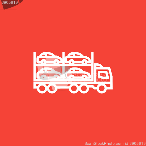 Image of Car carrier line icon.