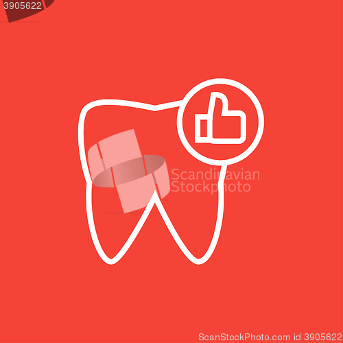 Image of Healthy tooth line icon.