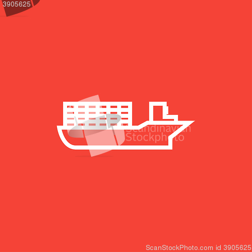 Image of Cargo container ship line icon.