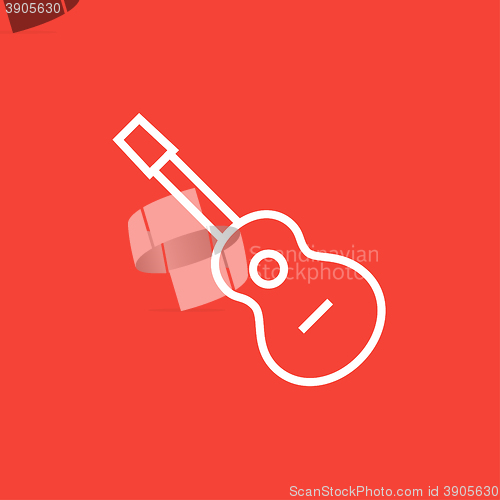 Image of Acoustic guitar line icon.