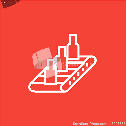 Image of Conveyor belt system line icon.