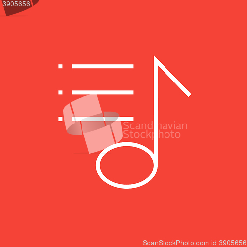 Image of Musical note line icon.