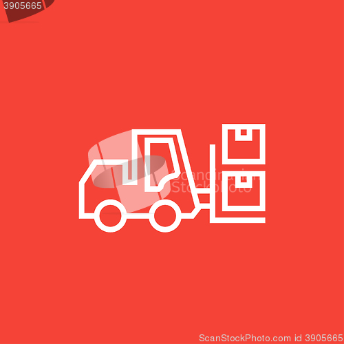 Image of Forklift line icon.