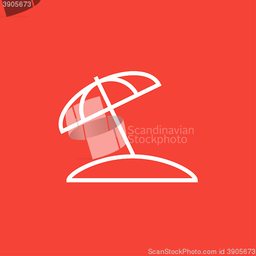 Image of Beach umbrella line icon.