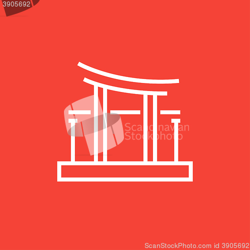 Image of Torii gate line icon.