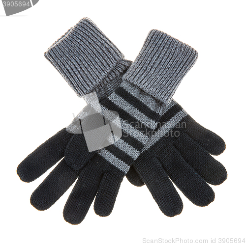 Image of knitted woolen baby gloves