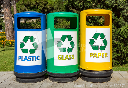 Image of Colorful Garbage bins