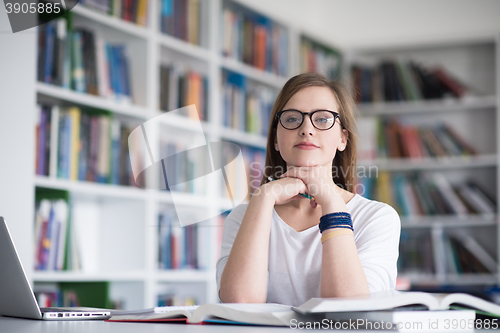 Image of student study in library