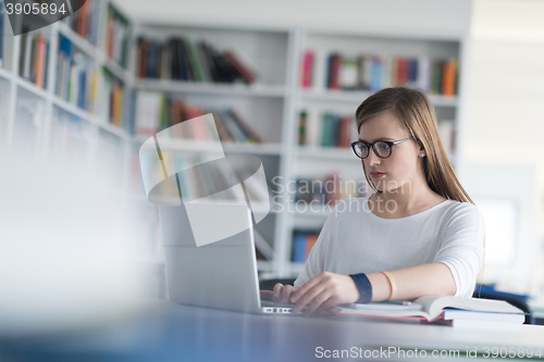 Image of student study in library