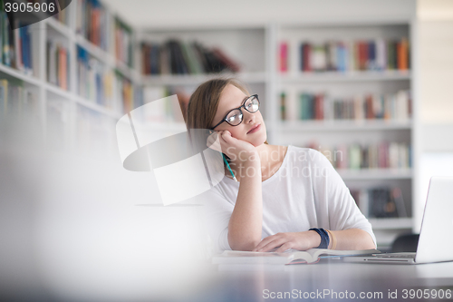 Image of student study in library