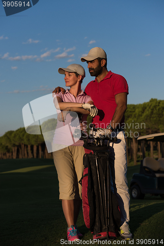 Image of portrait of couple on golf course