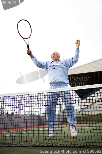 Image of Senior tennis player