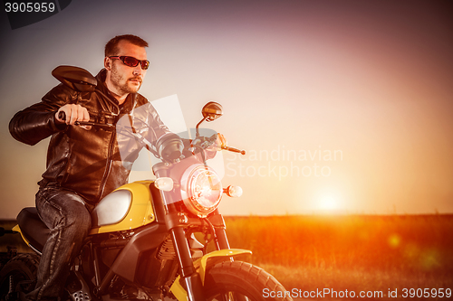 Image of Biker on a motorcycle