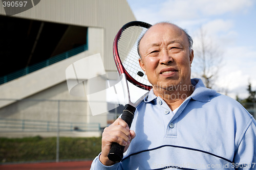 Image of Senior tennis player
