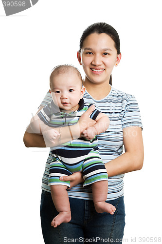 Image of Asian mother and son