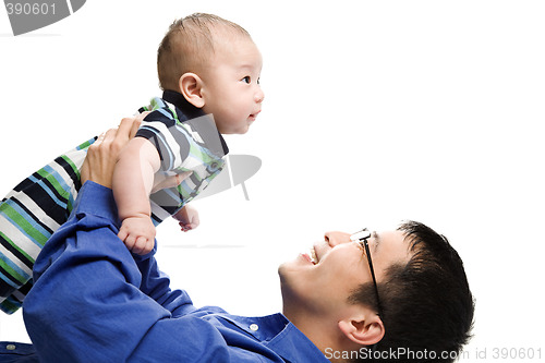 Image of Asian father and son