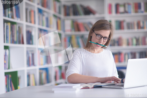 Image of student study in library