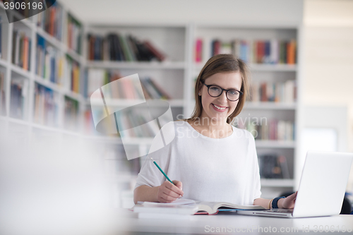 Image of student study in library