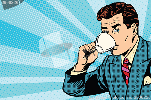 Image of businessman and Cup of coffee