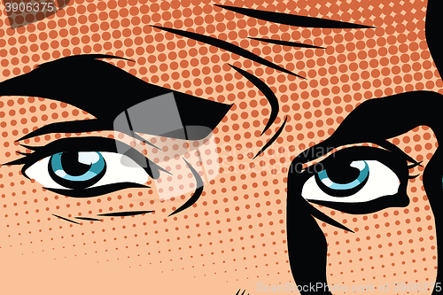 Image of Retro male blue eyes pop art