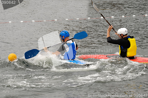 Image of People are playing kayak polo