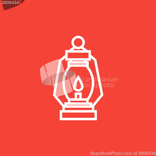 Image of Camping lantern line icon.