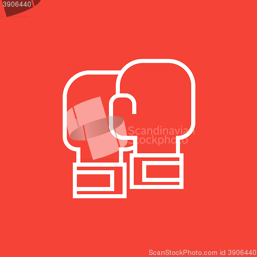 Image of Boxing gloves line icon.