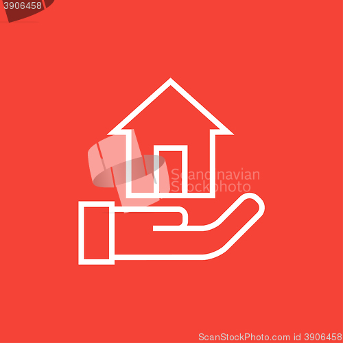 Image of House insurance line icon.