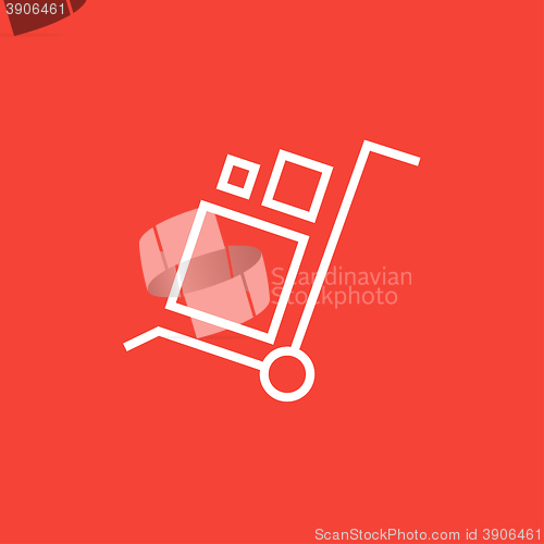 Image of Shopping handling trolley line icon.