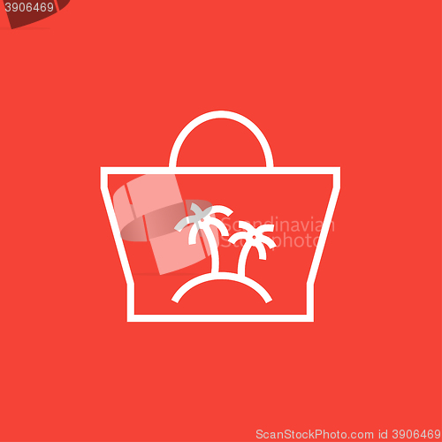 Image of Beach bag line icon.