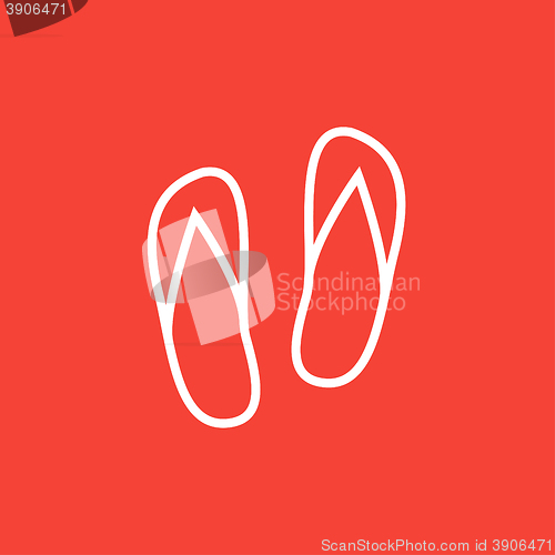 Image of Beach slipper line icon.