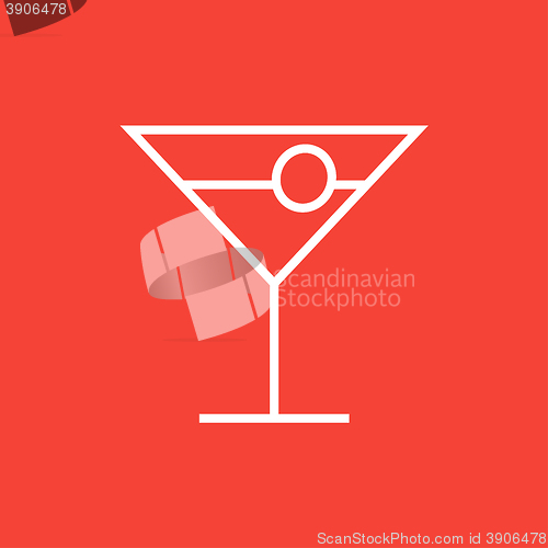 Image of Cocktail glass line icon.