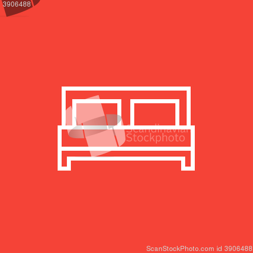 Image of Double bed line icon.